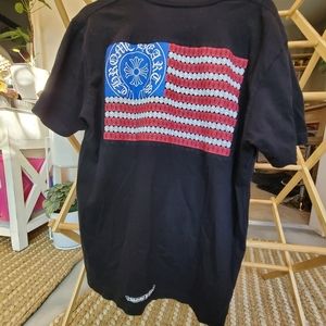 Chrome Heart Tshirt Unique American Flag